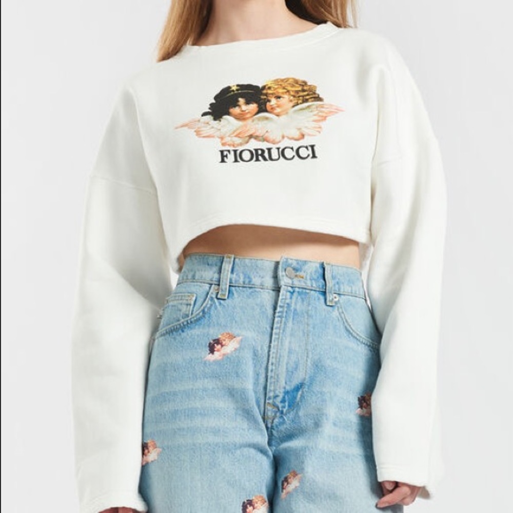 Fiorucci white cropped angel sweater